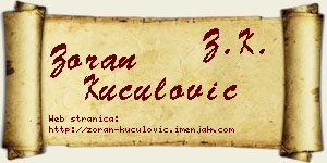 Zoran Kuculović vizit kartica